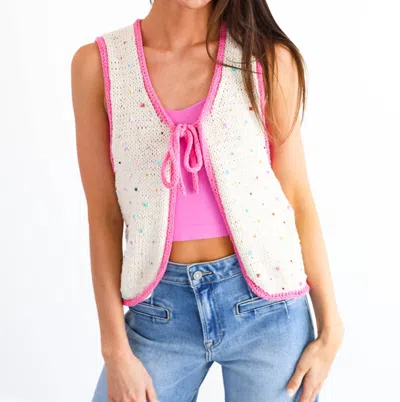 Vero Alfie Doll Knit Fabric Vest In Cream
