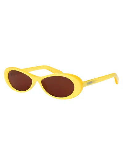 Jacquemus Oval-frame Sunglasses In Neutral
