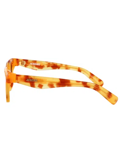 Jacquemus Beige T-shell/ Silver/ Brown Acetate Sunglasses