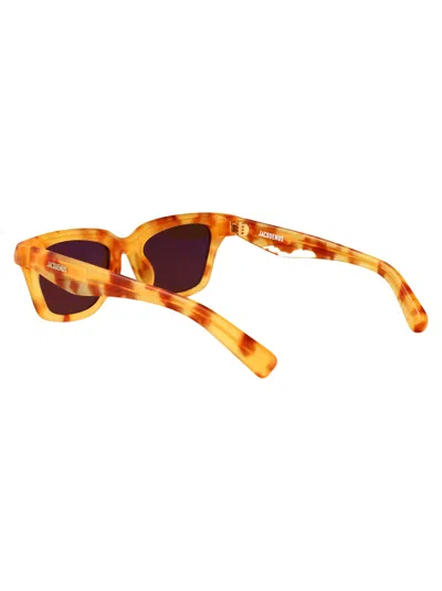 Jacquemus Beige T-shell/ Silver/ Brown Acetate Sunglasses