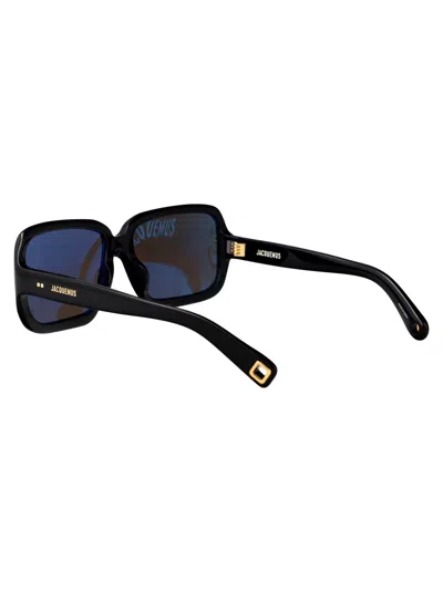 Jacquemus Black/ Gold/ Grey Stainless Steel Sunglasses In Black