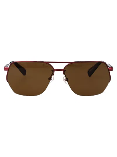 Jacquemus Bordeaux/ Black/ Brown Stainless Steel Sunglasses In Brown