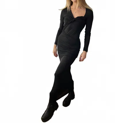 Third Form Wind Through Back Out Maxi Dress In Black In Black