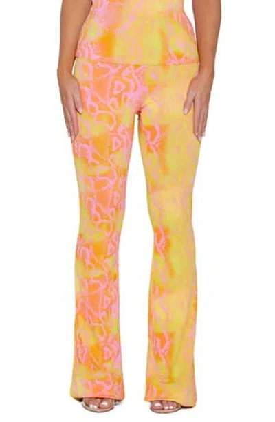 Naked Wardrobe The Boot Up Snakeskin Print Bootcut Pants