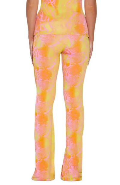 Naked Wardrobe The Boot Up Snakeskin Print Bootcut Pants