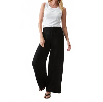 Michael Stars Susie Smocked Wide Leg Pant In Black In Black