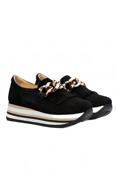 Softwaves Women's Cloe Velour Sneaker In Black
