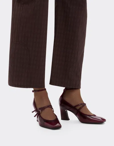 Ferrari Leather Mary Jane Pumps
