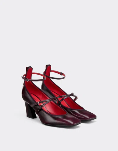 Ferrari Leather Mary Jane Pumps