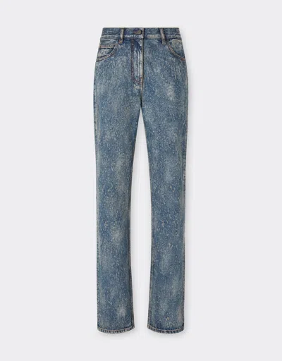 Ferrari Trousers In Needled And Washed Denim