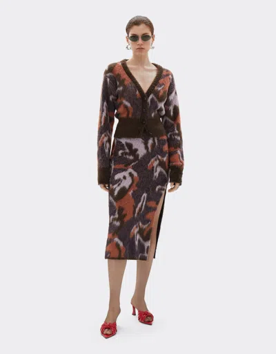 Ferrari Knit Cardigan With Cavallino Ikat Pattern