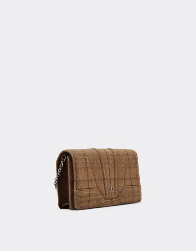 Ferrari Gt Tartan Wallet With Chain Strap