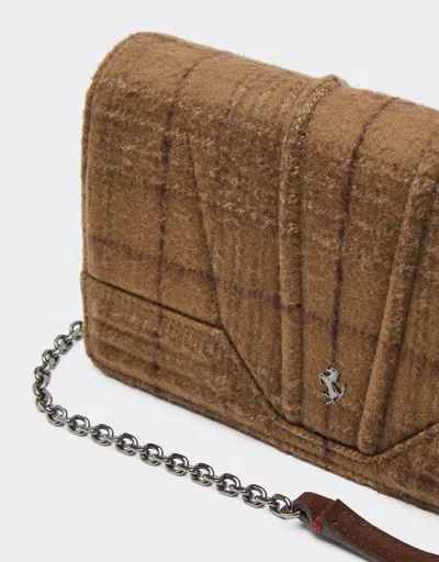 Ferrari Gt Tartan Wallet With Chain Strap