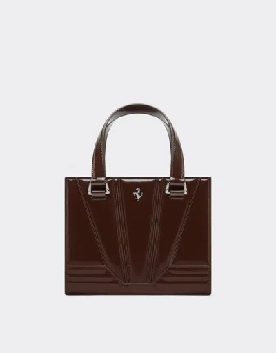 Ferrari Gt Mini Tote Bag In Glossy Leather