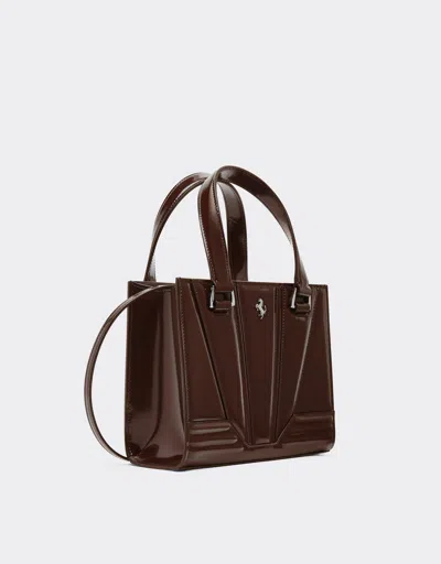 Ferrari Gt Mini Tote Bag In Glossy Leather