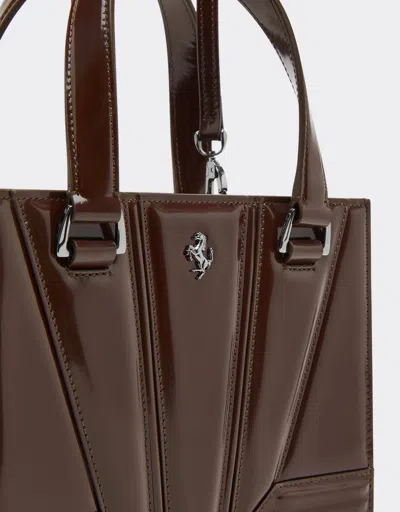 Ferrari Gt Mini Tote Bag In Glossy Leather
