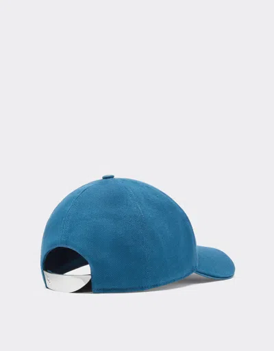 Ferrari Cotton And Leather Baseball Cap With  Patch