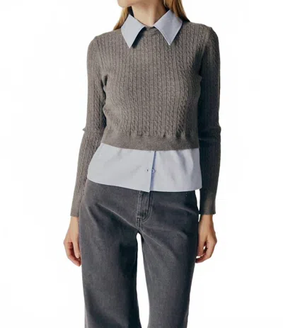 Deluc Amsonia 2 In 1 Shirt Jumper In Grey Melange In Gray
