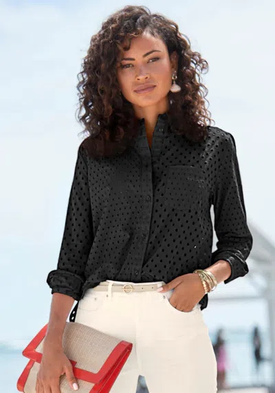 Lascana Women's Eyelet Button Down Blouse