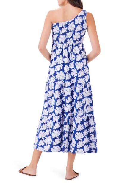 Nzt By Nic+zoe Shadow Palm One-shoulder Midi Dress