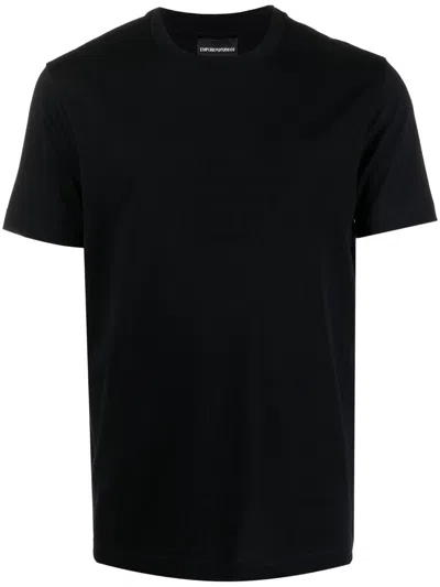 Emporio Armani Round Neck Short-sleeved T-shirt In Black