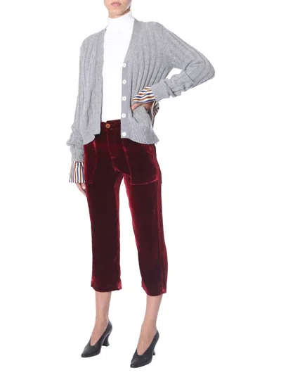 Jejia Cropped Pants In Burgundy