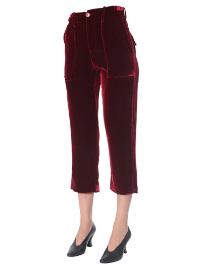Jejia Cropped Pants In Burgundy