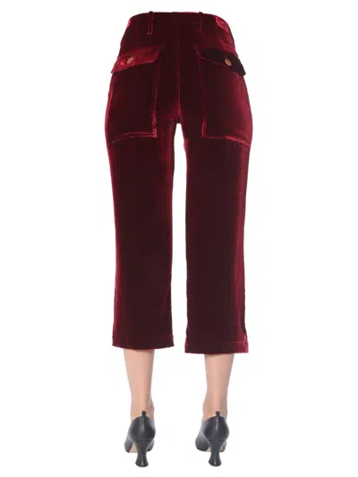 Jejia Cropped Pants In Burgundy