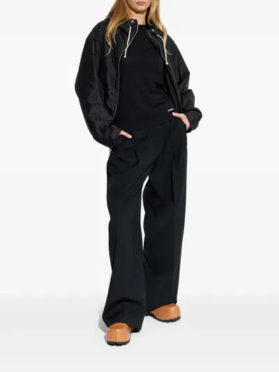 Jil Sander Logo Cotton Jersey T-shirt In Black