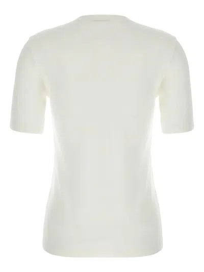 Jil Sander Comfort Fit White Logo T-shirt In White