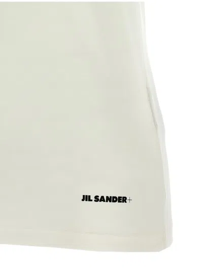 Jil Sander Comfort Fit White Logo T-shirt In White