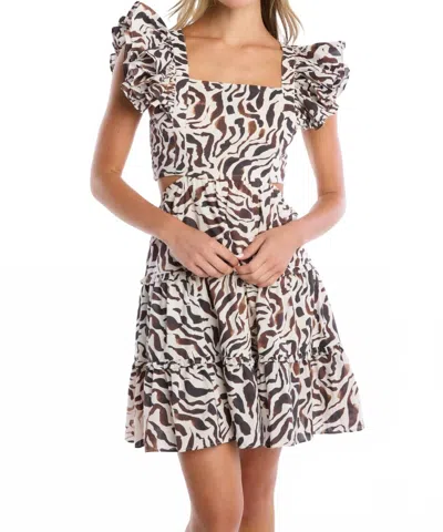 Allison New York Augusta Mini Dress In Brown Zebra In Multi