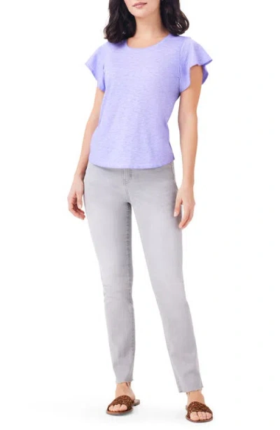 Nzt By Nic+zoe Flutter Sleeve Cotton T-shirt