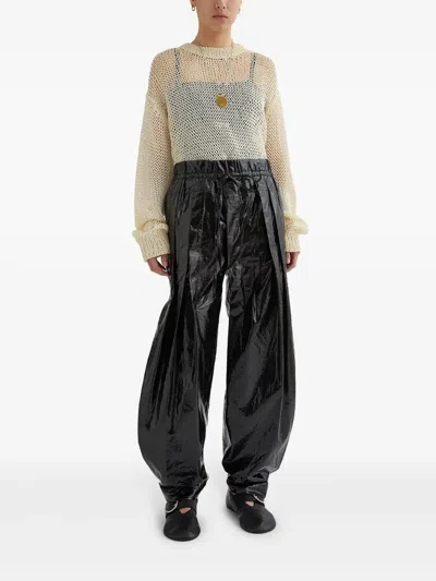 Jil Sander Crewneck Sweater In Openwork Silk