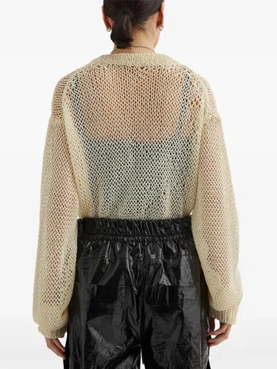 Jil Sander Crewneck Sweater In Openwork Silk
