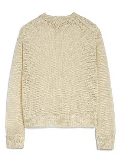 Jil Sander Crewneck Sweater In Openwork Silk
