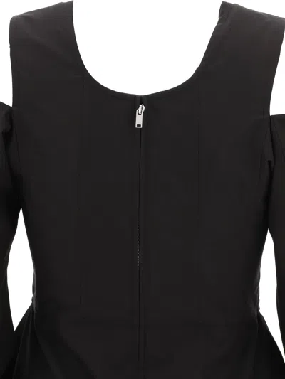 Jil Sander Cut-out Cotton Top In Black