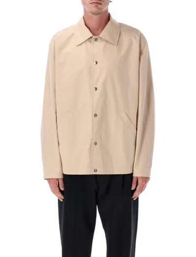 Jil Sander Relaxed Fit Logo Jacket In Dark Sand In Nude