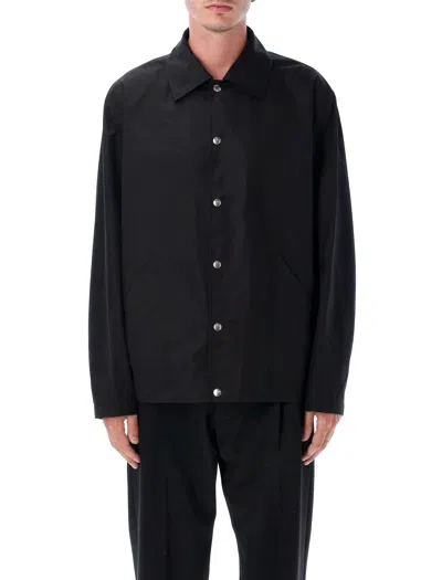 Jil Sander Black Shirt-jacket With Logo In Black