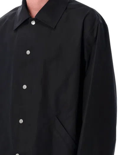 Jil Sander Black Shirt-jacket With Logo In Black