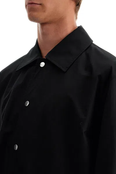 Jil Sander Black Shirt-jacket With Logo In Black