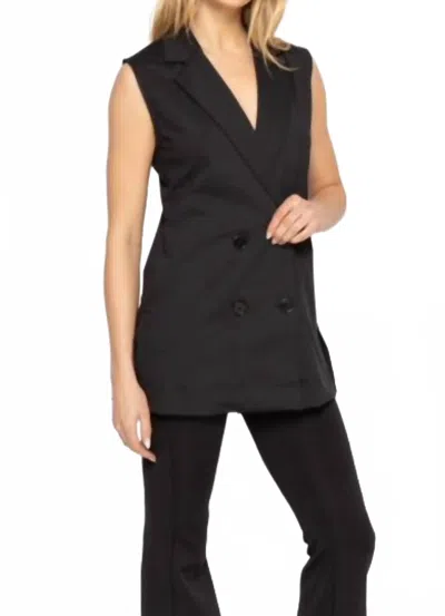 Mono B Double Breasted Blazer Vest In Black