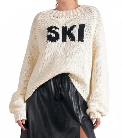 Elan Ski Knit Crewneck Sweater In Off White