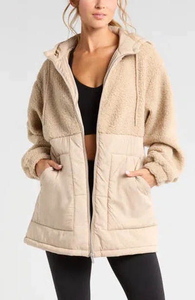 Zella Hybrid Faux Shearling Pocket Jacket