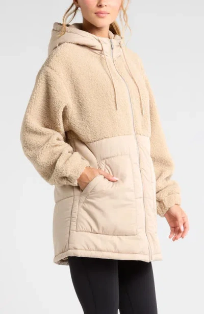 Zella Hybrid Faux Shearling Pocket Jacket