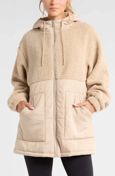Zella Hybrid Faux Shearling Pocket Jacket