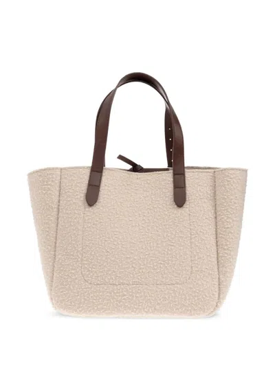 Jw Anderson Beige Fabric Belt Shopping Bag In Pink