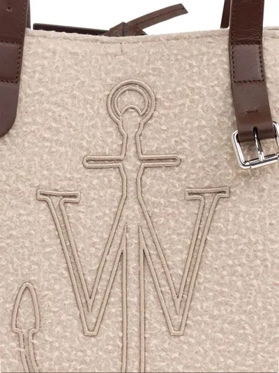 Jw Anderson Beige Fabric Belt Shopping Bag In Pink