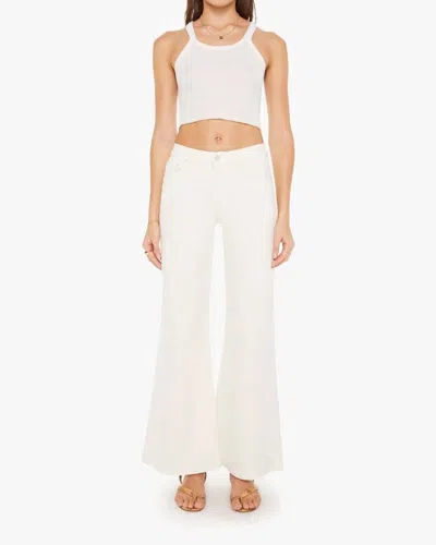Mother Twister Skimp High-rise Pants Flared Leg Pants In Cream Puffs In White
