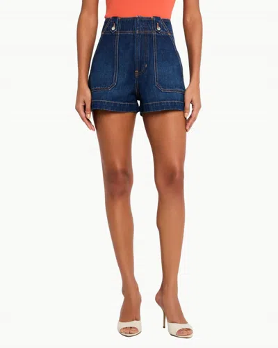 Veronica Beard Graham Denim High Rise Shorts In Bright Blue